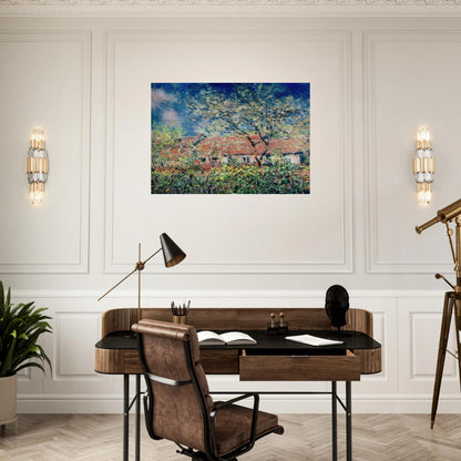 Springtime at Giverny - claude monet Brushed Aluminum Print - 70x100 cm / 28x40 inches | claude monet Aluminum Print | claude monet Prints