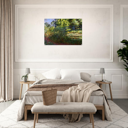 The Japanese Bridge The Water-Lily Pond and Path by the Water - claude monet Acrylic Print - 70x100 cm / 28x40″ inches