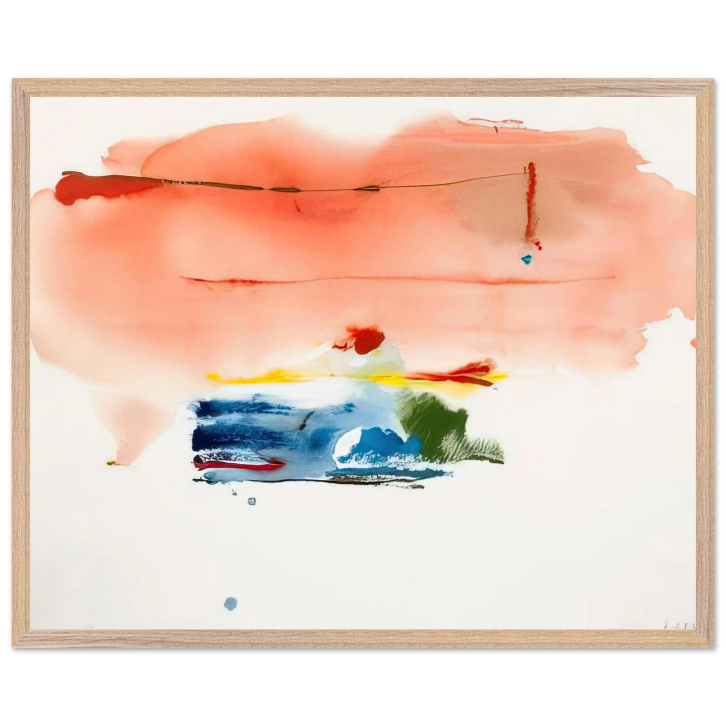 Helen Frankenthaler - Santa Fe II - 1986 Wall art - 21x29.7 cm / 8x12" - Premium Wooden Framed Poster With Fine Art Paper-canvas - Black frame