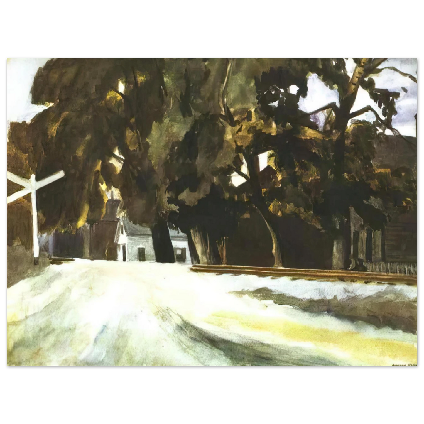 Edward Hopper - Railroad Crossing Fine Art Poster