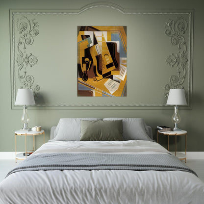 PHOTOGRAPH OF THE GUITAR 1918 - Juan Gris Brushed Aluminum Print - 70x100 cm / 28x40 inches | Juan Gris Aluminum Print | Juan Gris Prints