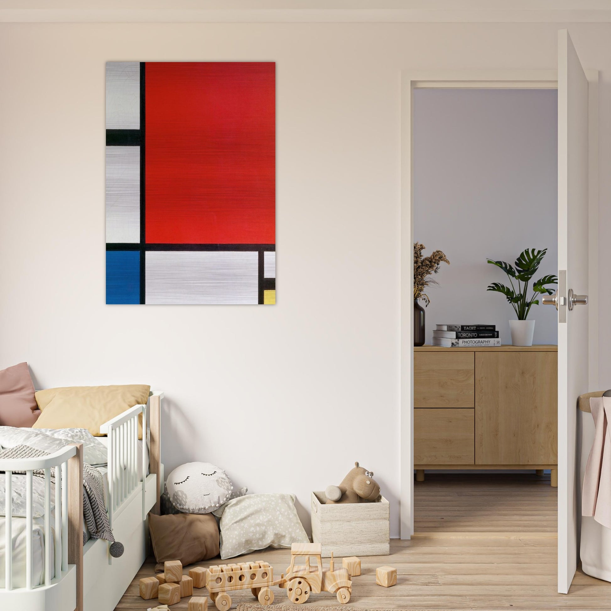 Composition with Red, Blue and Yellow - Piet Mondrian Brushed Aluminum Print - 70x100 cm / 28x40 inches | Piet Mondrian Aluminum Print | Piet Mondrian Prints