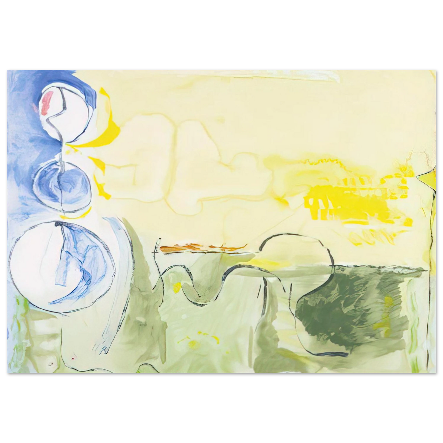 Helen Frankenthaler - Flotilla - 2006 Wall art - 13x18 cm / 5x7 inches - Premium Wooden Framed Poster With Fine Art Paper-canvas - Black frame