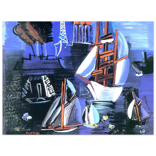 Raoul Dufy - BOATS IN LE HAVRE 1926  75x100 cm / 30x40inches Fine Art Poster