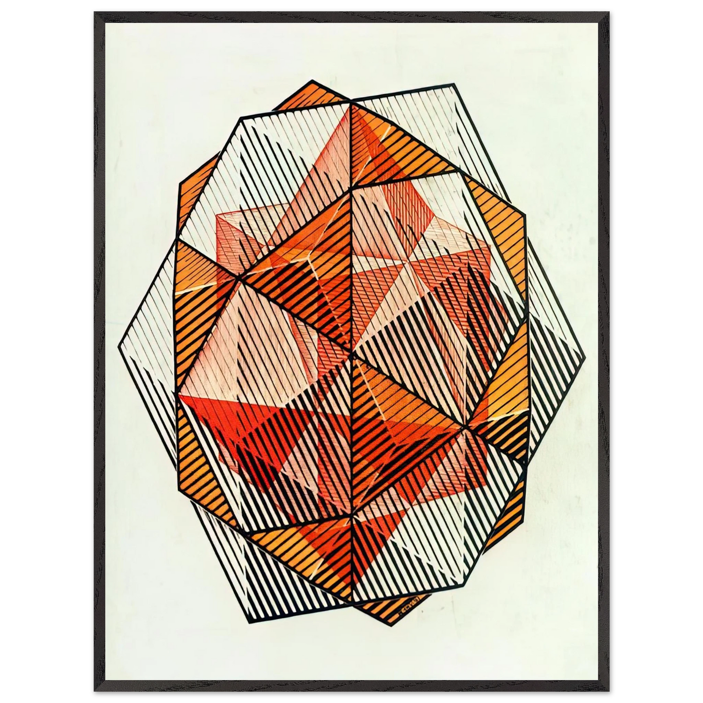 MC Escher - FOUR REGULAR SOLIDS Wall Art - 21x29.7 cm / 8x12" - Premium Wooden Framed Poster With Fine Art Paper-canvas - White frame