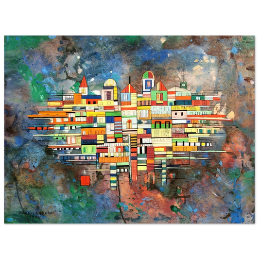 Rene Portocarrero - CITY 1954  75x100 cm / 30x40inches Fine Art Poster