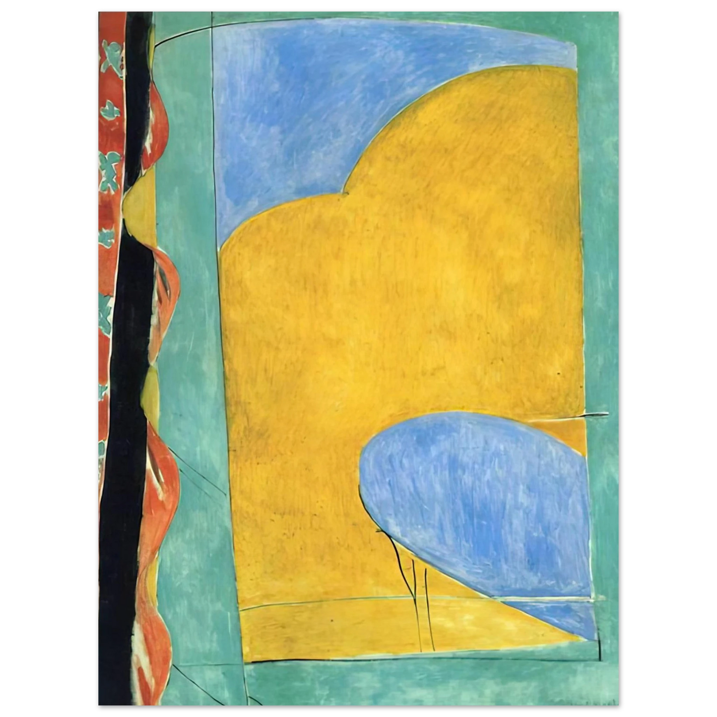 Henri Matisse - THE YELLOW CURTAIN  75x100 cm / 30x40inches Fine Art Poster