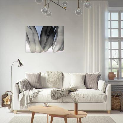 Bare Tree Trunks with Snow - Georgia O'Keeffe Brushed Aluminum Print - 70x100 cm / 28x40 inches | Georgia O'Keeffe Aluminum Print | Georgia O'Keeffe Prints
