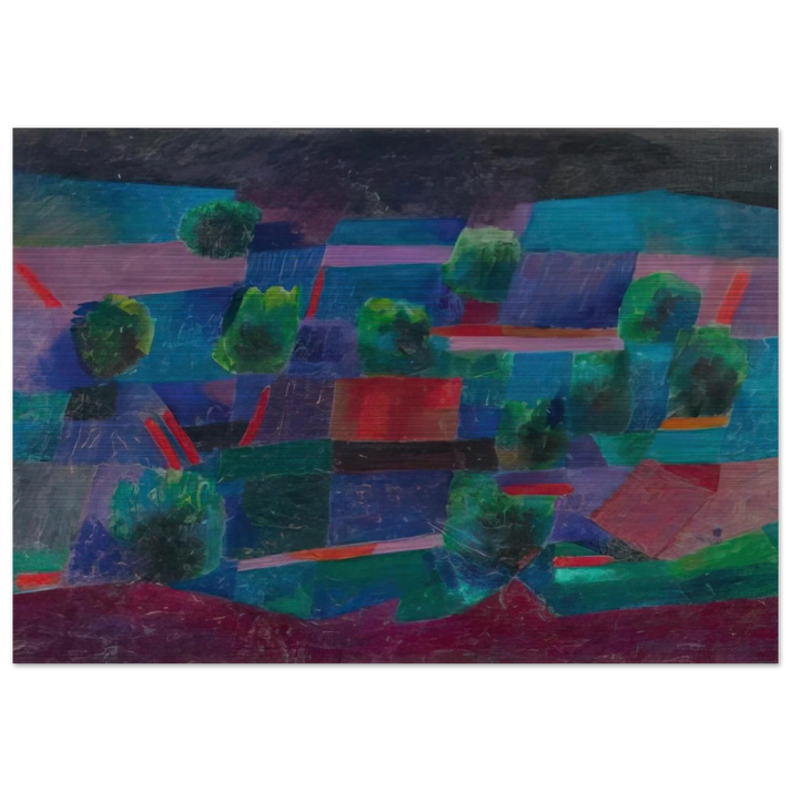 Moonlit Landscape - 1958 - Johannes Itten Brushed Aluminum Print - 70x100 cm / 28x40 inches | Johannes Itten Aluminum Print | Johannes Itten Prints