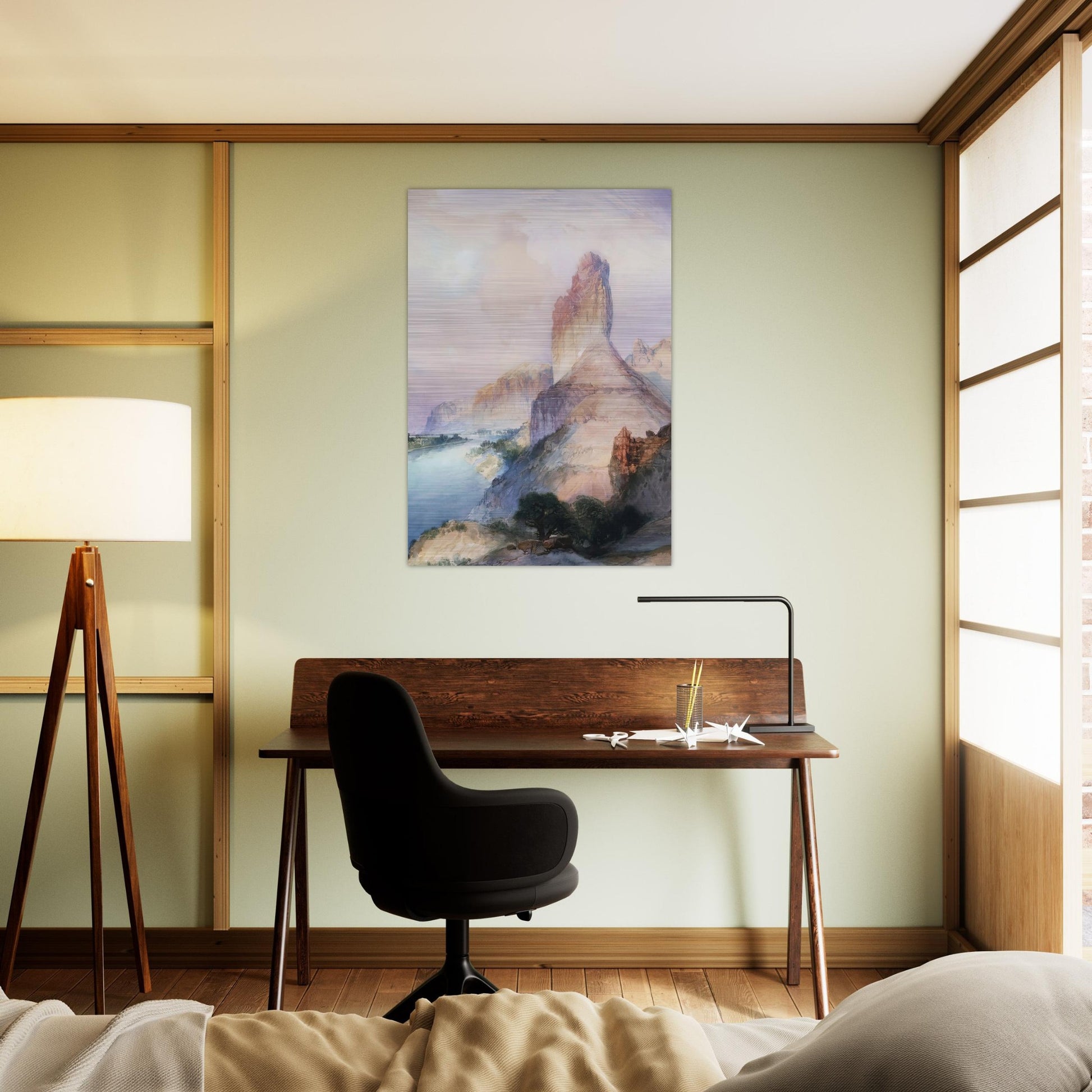 Butte Green River Wyoming - Thomas Moran Brushed Aluminum Print - 70x100 cm / 28x40 inches | Thomas Moran Aluminum Print | Thomas Moran Prints