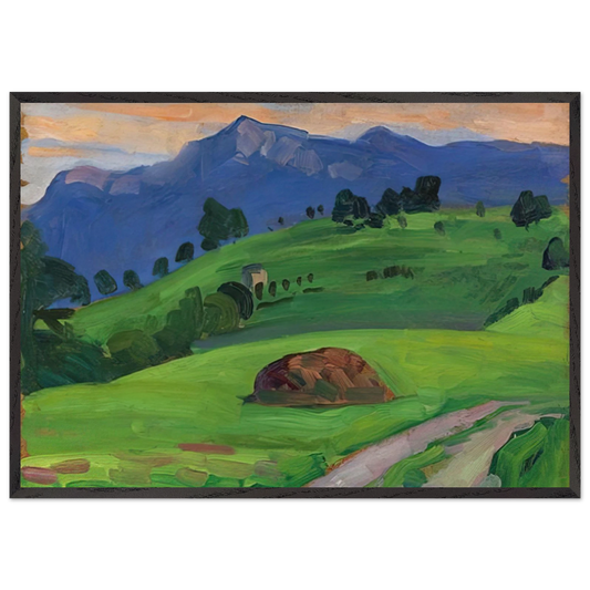 BERGWIESE 1910 - Gabriele Munter 70x100 cm / 28x40 inches Framed Art Print – Black Wooden Frame