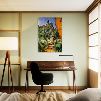 Bibemus. The Red Rock - Paul Cézanne Brushed Aluminum Print - 70x100 cm / 28x40 inches | Paul Cézanne Aluminum Print | Paul Cézanne Prints