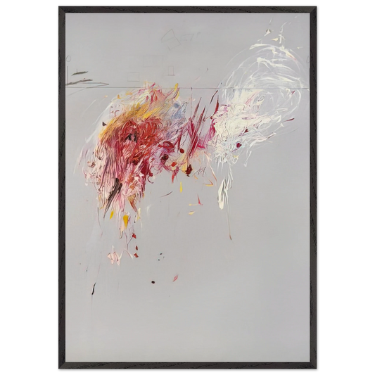 Nine Discourses on Commodus Part V - Cy Twombly 70x100 cm / 28x40 inches Framed Art Print – Black Wooden Frame
