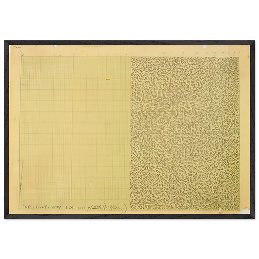 UNTITLED FOR KENNY 1979 N2 - Keith Haring 70x100 cm / 28x40 inches Framed Art Print – Black Wooden Frame