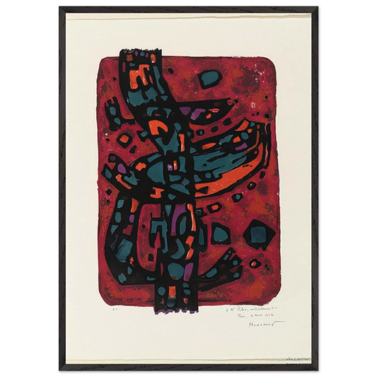 Living Flame - 1954 - Alfred Manessier 70x100 cm / 28x40 inches Framed Art Print – Black Wooden Frame