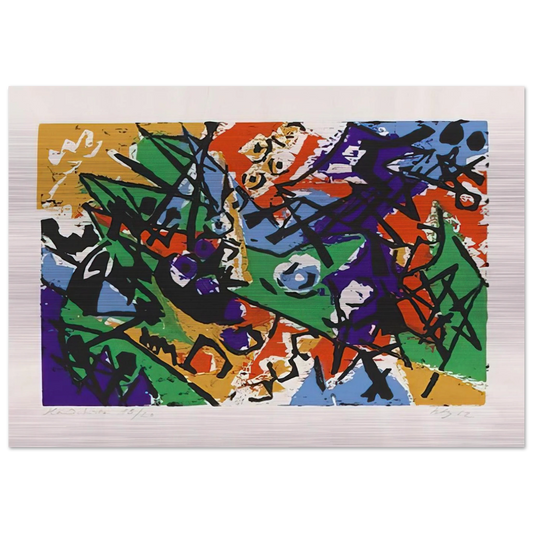 Farbholzschnitt 1952-2 - 1952 - Ernst Wilhelm Nay Brushed Aluminum Print - 70x100 cm / 28x40 inches | Ernst Wilhelm Nay Aluminum Print | Ernst Wilhelm Nay Prints