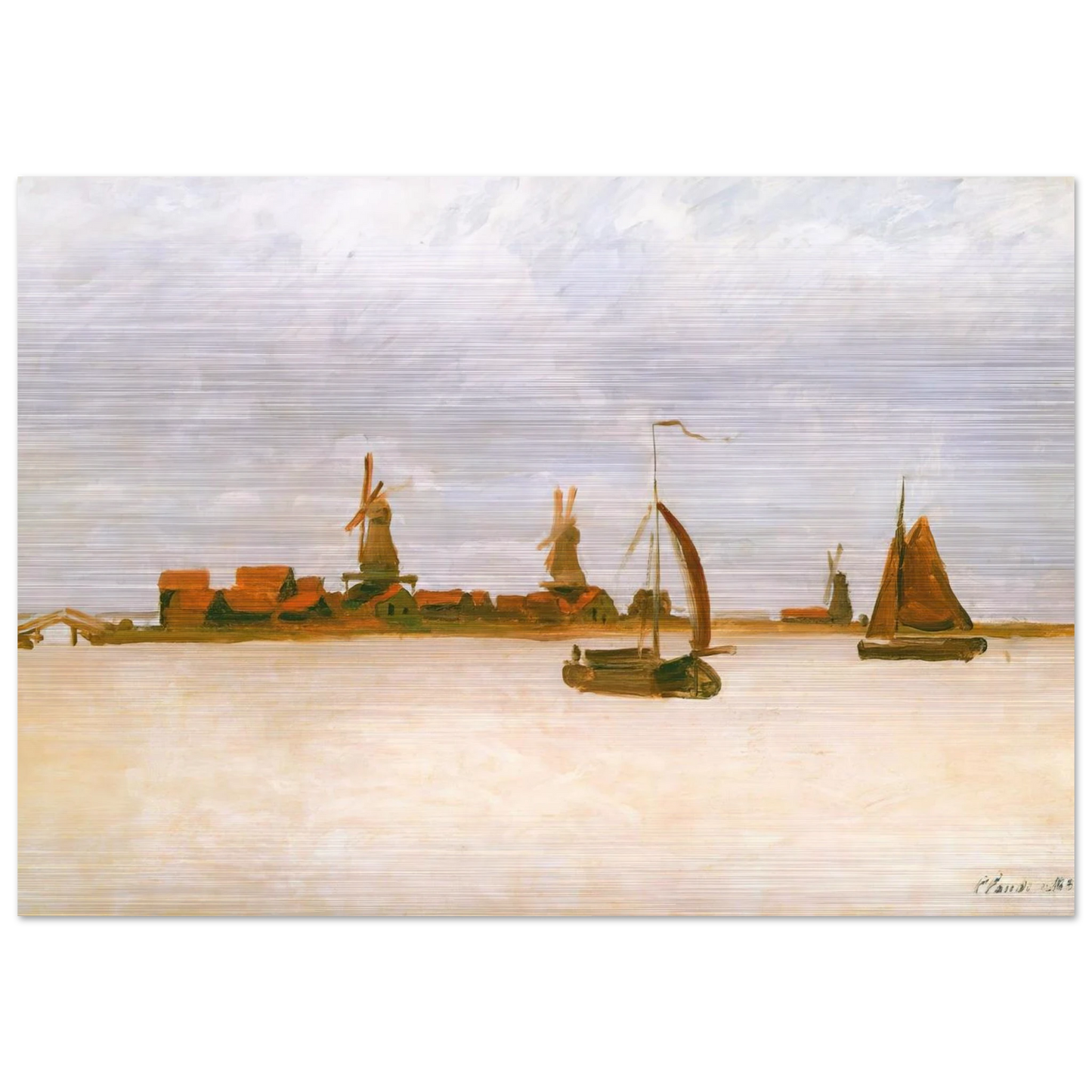 The Voorzaan - claude monet Brushed Aluminum Print - 70x100 cm / 28x40 inches | claude monet Aluminum Print | claude monet Prints