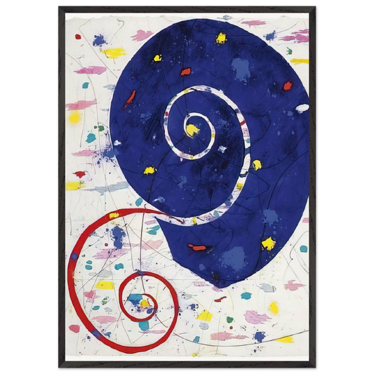 Ammonite  SFM 82-063  - Sam Francis 70x100 cm / 28x40 inches Framed Art Print – Black Wooden Frame