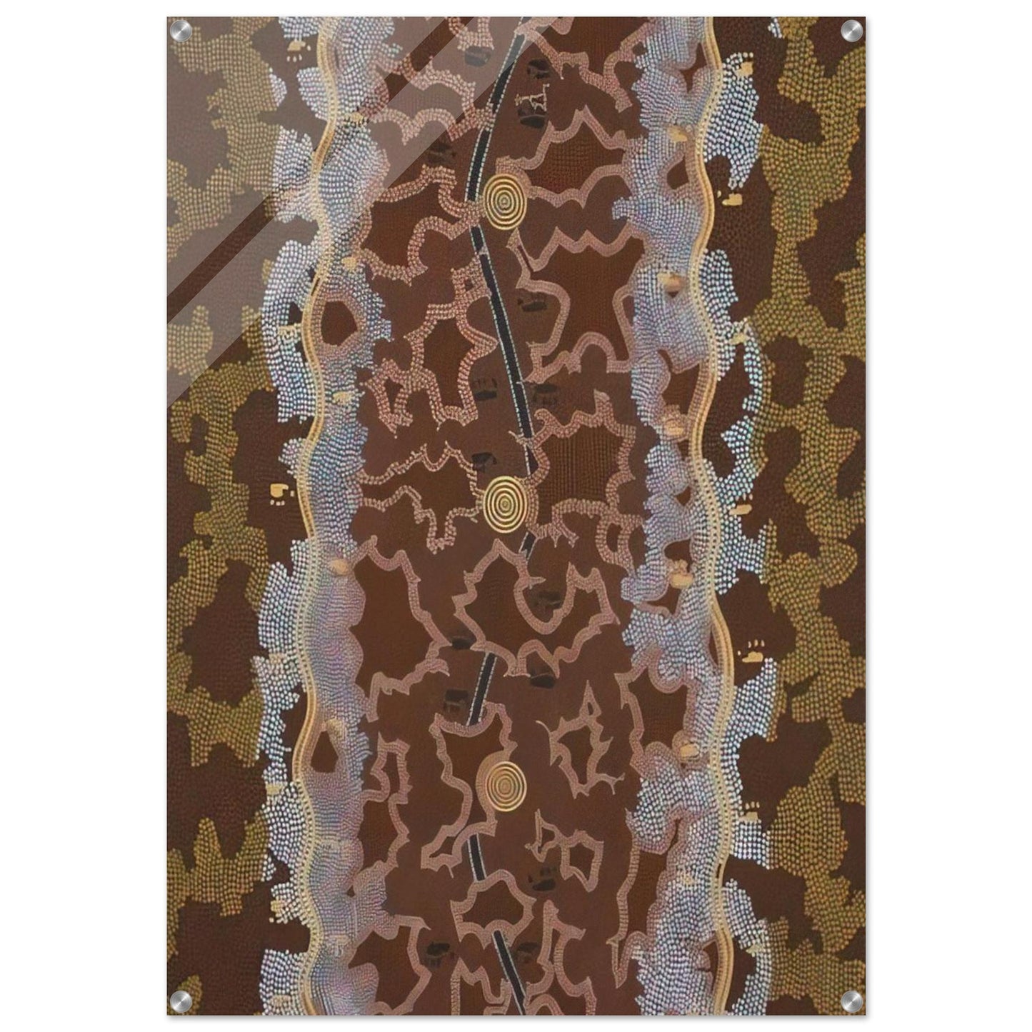Possum Dreaming at Napperby - 1979 - Clifford Possum Tjapaltjarri Acrylic Print - 70x100 cm / 28x40″ inches | Clifford Possum Tjapaltjarri Wall Art | Clifford Possum Tjapaltjarri Prints