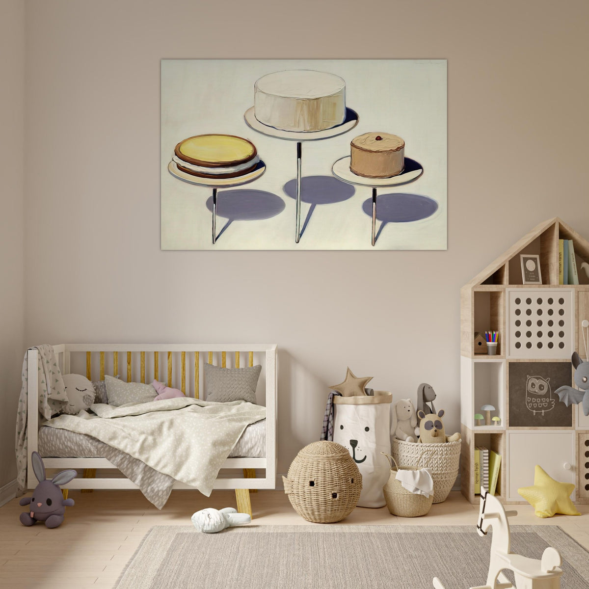 Display Cakes - 1963 - Wayne Thiebaud Art Prints - 100x150 cm / 40x60″ inches | Wayne Thiebaud Poster | Wayne Thiebaud Prints