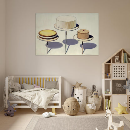 Display Cakes - 1963 - Wayne Thiebaud Art Prints - 100x150 cm / 40x60″ inches | Wayne Thiebaud Poster | Wayne Thiebaud Prints