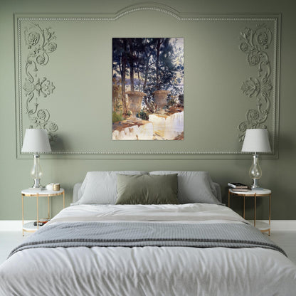 Corfu The Terrace - John Singer Sargent Brushed Aluminum Print - 70x100 cm / 28x40 inches | John Singer Sargent Aluminum Print | John Singer Sargent Prints