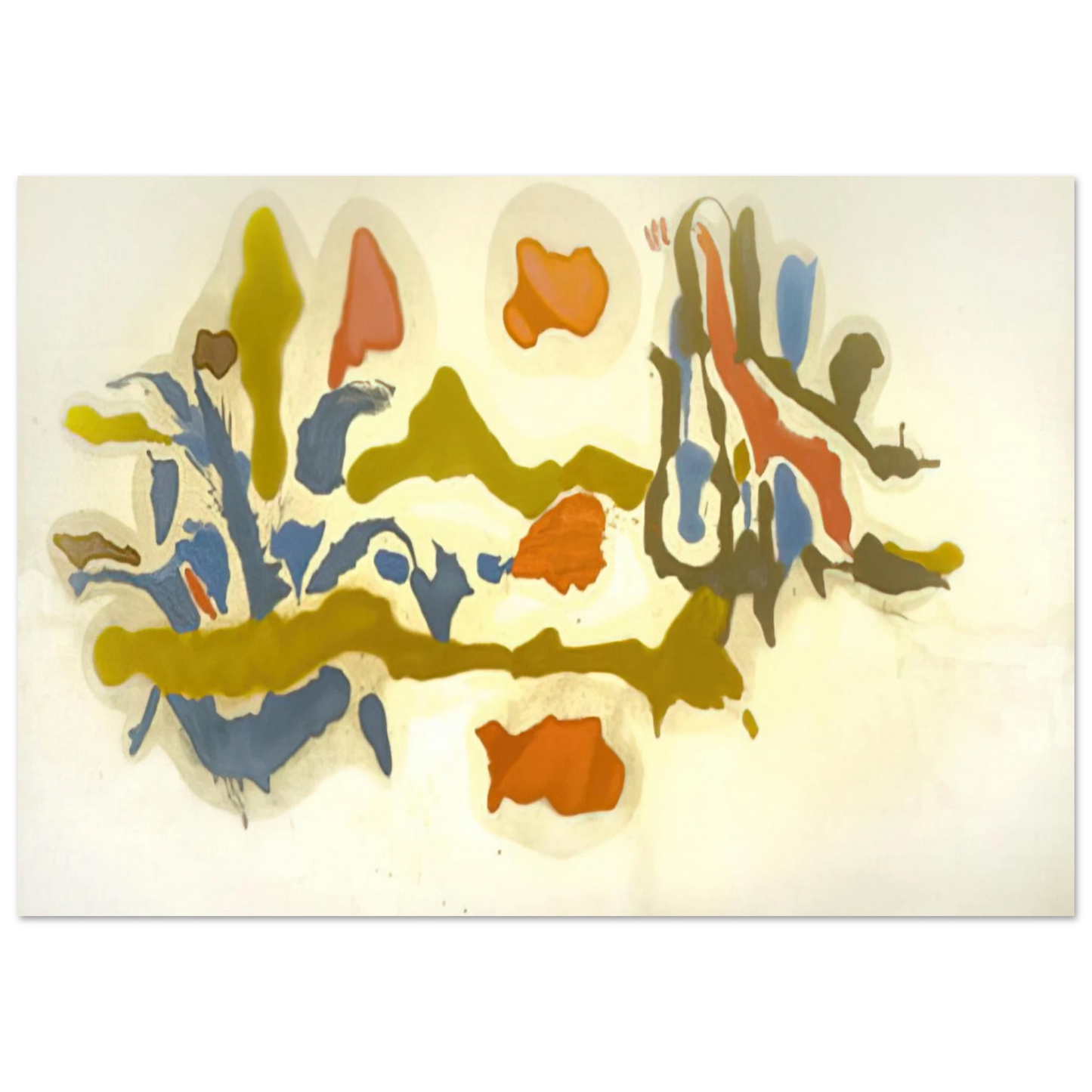 Helen Frankenthaler - Seascape with Dunes - 1962 Wall art - 13x18 cm / 5x7 inches - Fine Art Poster-canvas - -