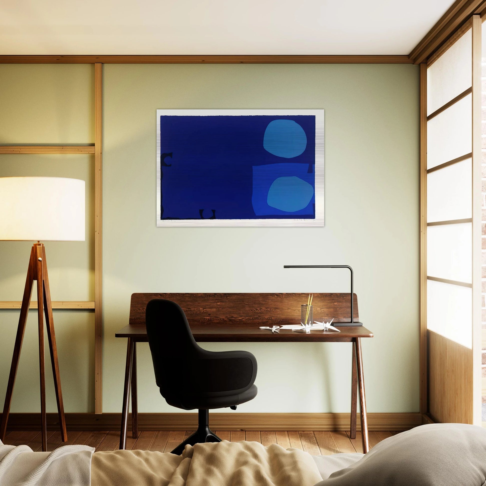 Four Blues Two Discs - 1970 - Patrick Heron Brushed Aluminum Print - 70x100 cm / 28x40 inches | Patrick Heron Aluminum Print | Patrick Heron Prints
