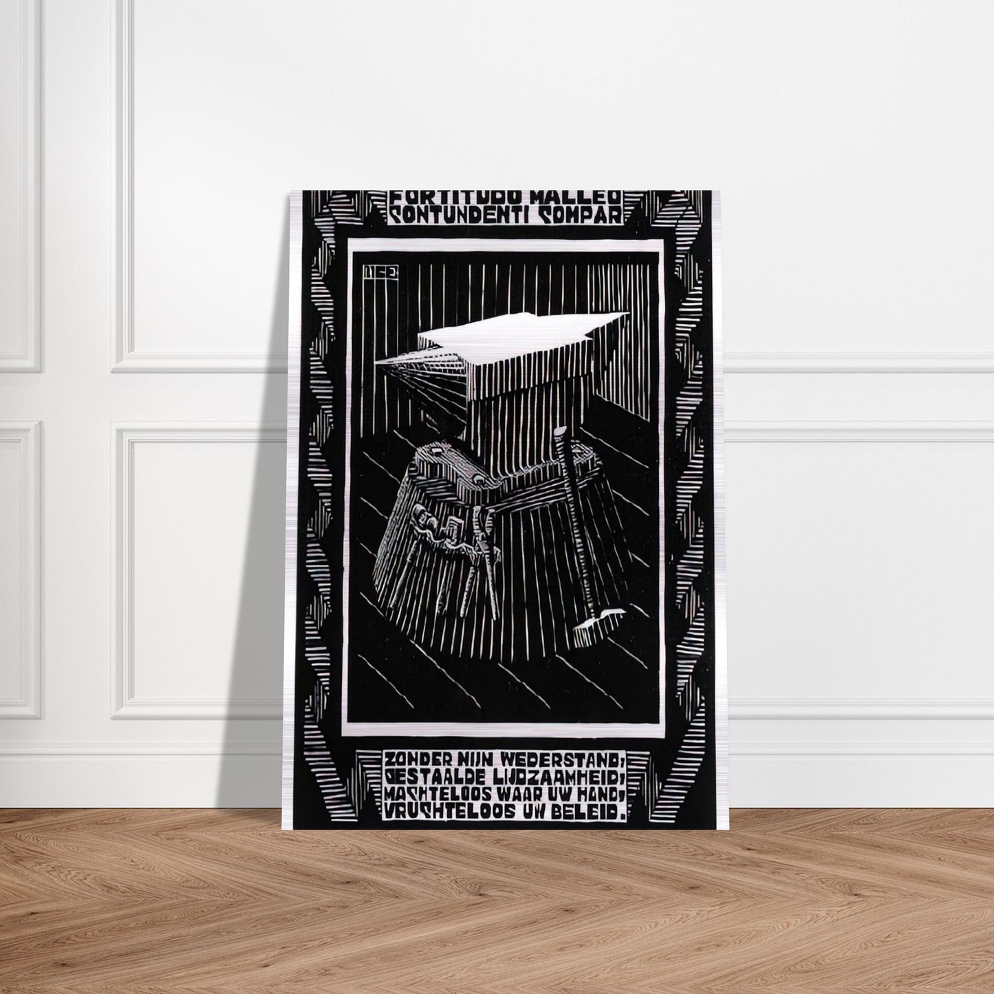 EMBLEMATA ANVIL - MC Escher Brushed Aluminum Print - 70x100 cm / 28x40 inches | MC Escher Aluminum Print | MC Escher Prints