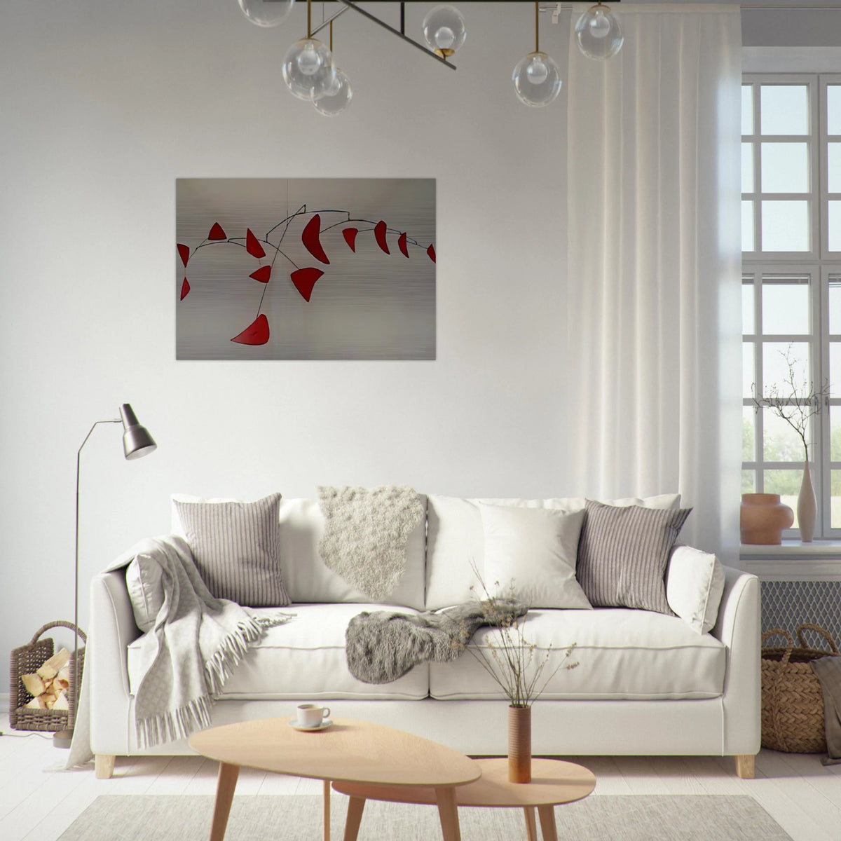 RED MOBILE 1956 - Alexander Calder Brushed Aluminum Print - 70x100 cm / 28x40 inches | Alexander Calder Aluminum Print | Alexander Calder Prints