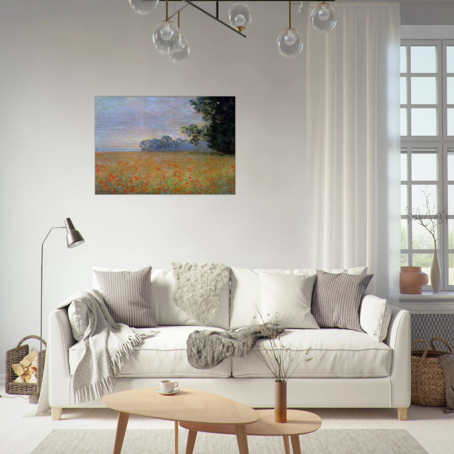 Oat and Poppy Field - claude monet Brushed Aluminum Print - 70x100 cm / 28x40 inches | claude monet Aluminum Print | claude monet Prints