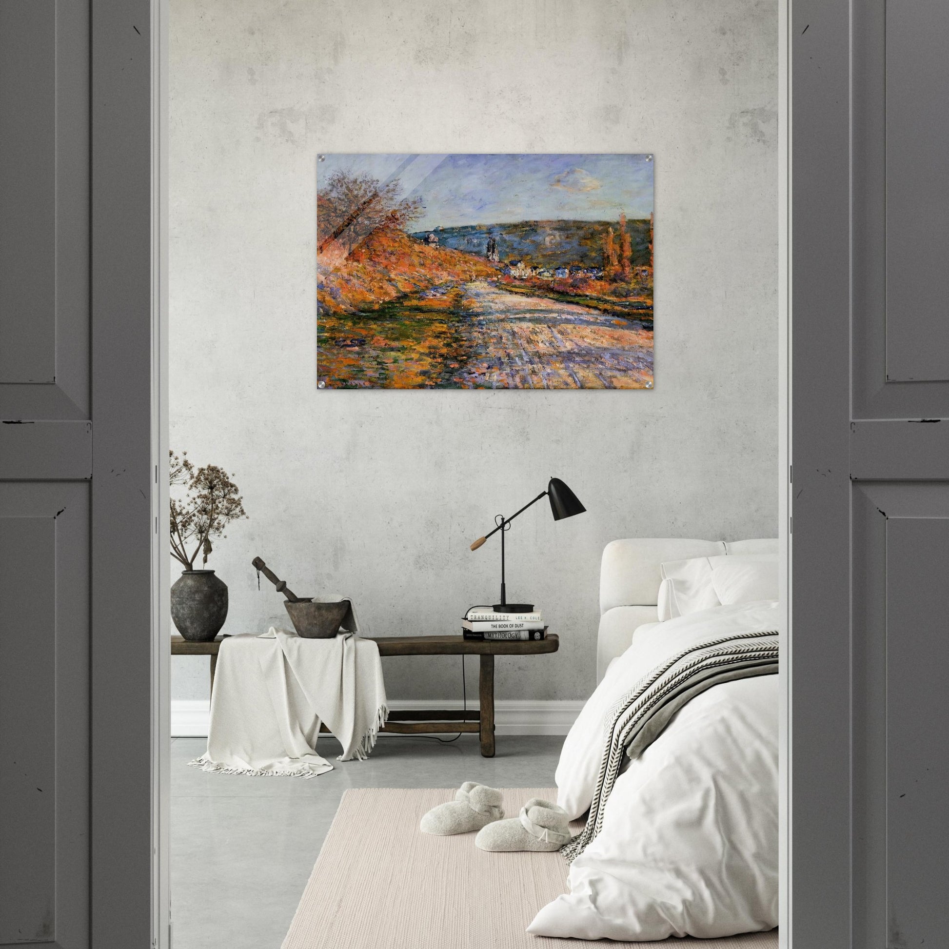 The Road to Vetheuil - claude monet Acrylic Print - 70x100 cm / 28x40″ inches | claude monet Wall Art | claude monet Prints
