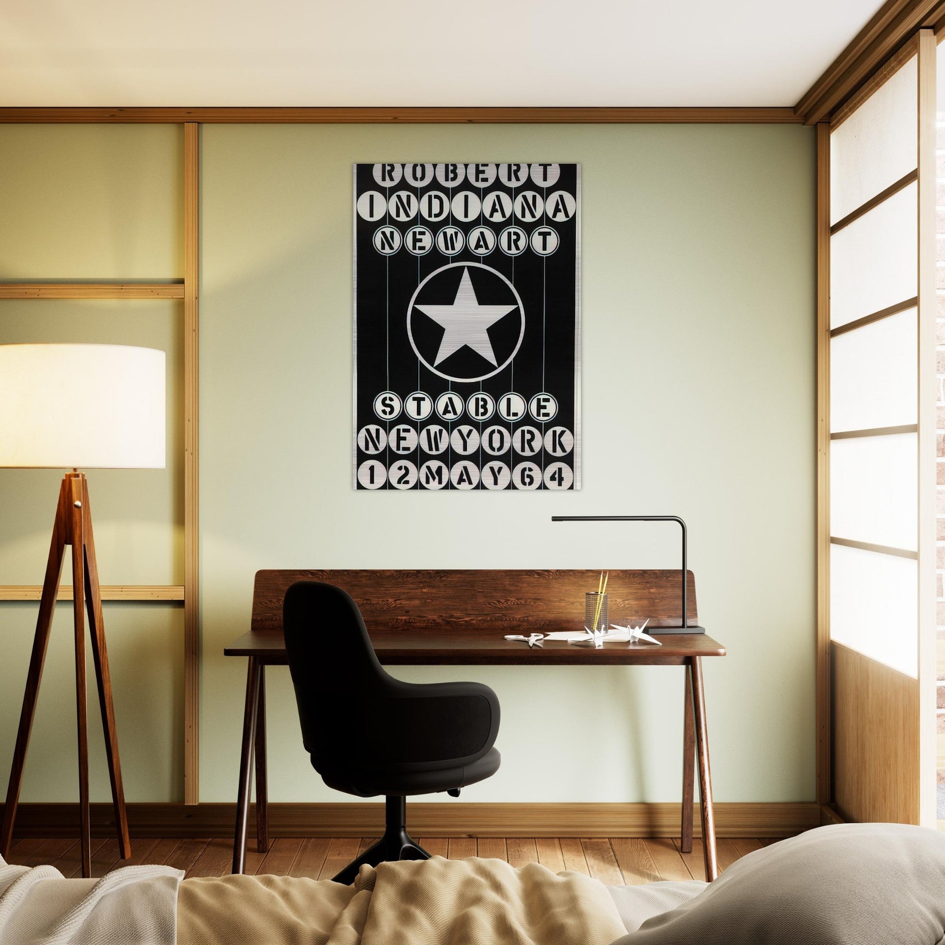 Robert Indiana, New Art, Stable New York - Robert Indiana Brushed Aluminum Print - 70x100 cm / 28x40 inches | Robert Indiana Aluminum Print | Robert Indiana Prints