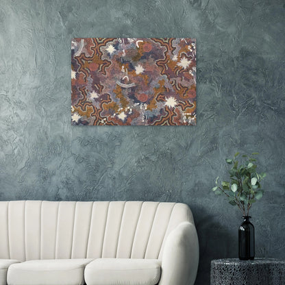 Ngarlu Red Hill - 1990 - Clifford Possum Tjapaltjarri Brushed Aluminum Print - 70x100 cm / 28x40 inches | Clifford Possum Tjapaltjarri Aluminum Print | Clifford Possum Tjapaltjarri Prints