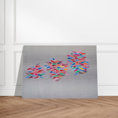 Colors on Gray - 1976 - Robert Goodnough Brushed Aluminum Print - 70x100 cm / 28x40 inches | Robert Goodnough Aluminum Print | Robert Goodnough Prints