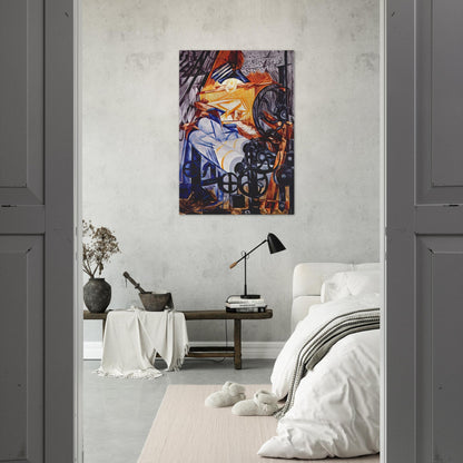 The weaver loomwoman - 1913 - Natalia Goncharova Brushed Aluminum Print - 70x100 cm / 28x40 inches | Natalia Goncharova Aluminum Print | Natalia Goncharova Prints