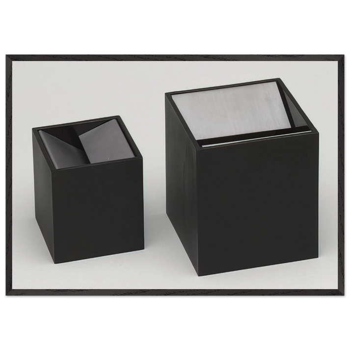 Cubo Ashtray design - 1957 - Bruno Munari 70x100 cm / 28x40 inches Framed Art Print – Black Wooden Frame