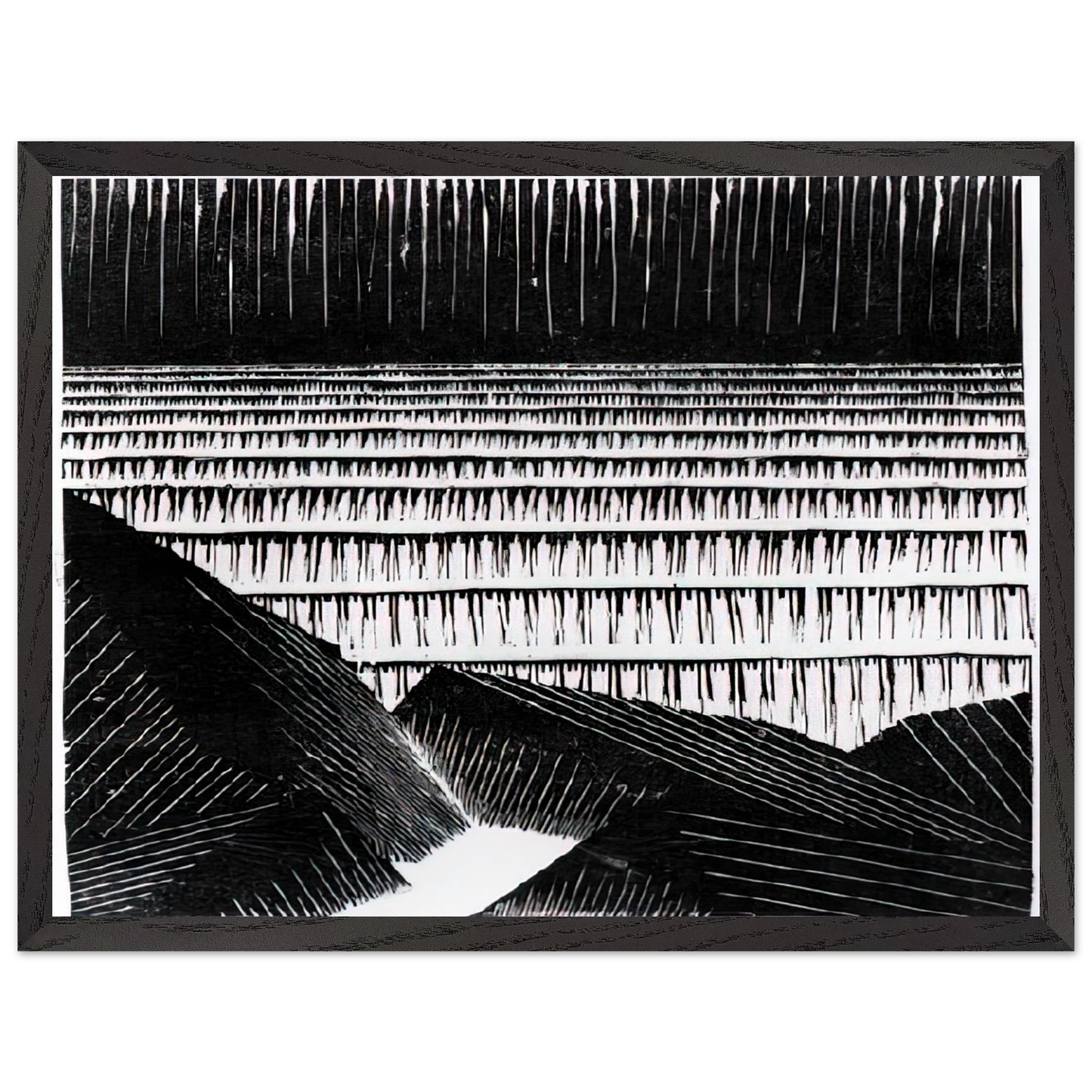 MC Escher - ESCHER (4) Wall Art - 30x40 cm / 12x16 inches - Premium Wooden Framed Poster With Fine Art Paper-canvas - Wood frame