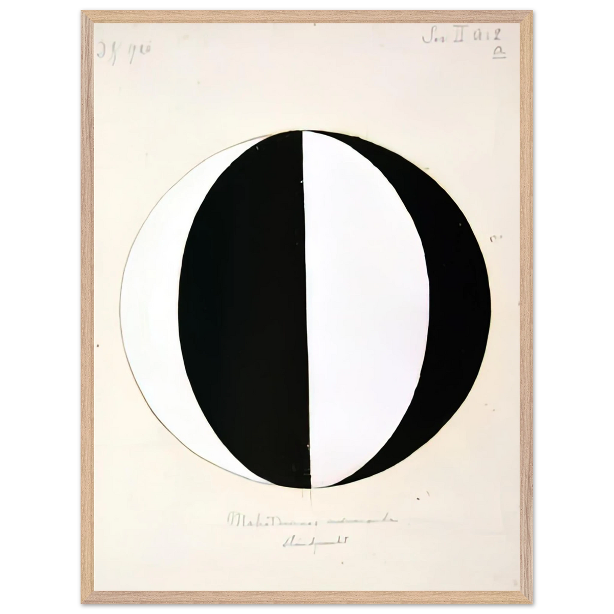 Hilma af Klint - THE MAHATMAS PRESENT STANDING POINT SERIES II NO 2A 1920 Wall art - A3 (29.7 x 42  cm) - Premium Wooden Framed Poster With Fine Art Paper-canvas - Wood frame
