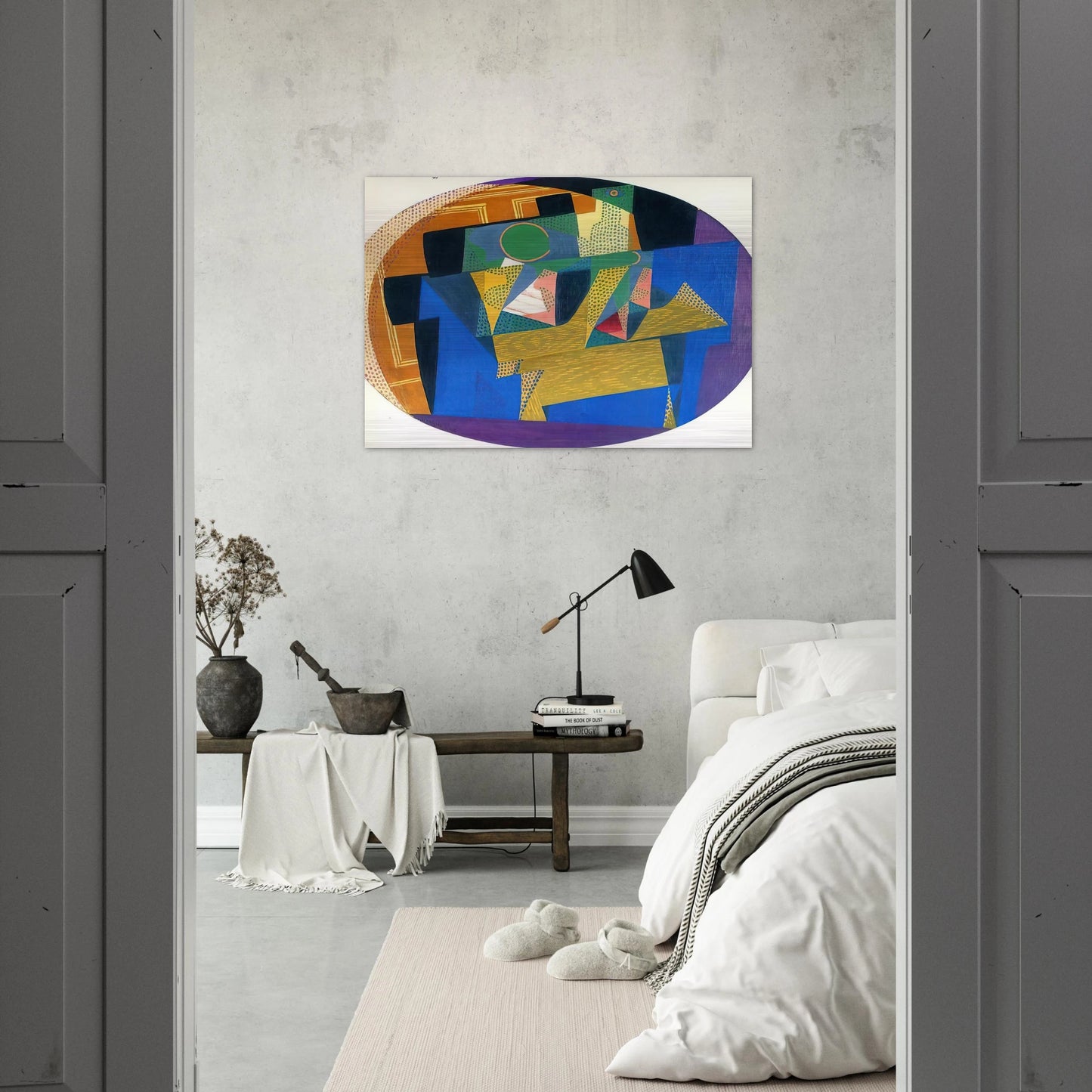 FRUIT BOWL WITH BOTTLE - Juan Gris Brushed Aluminum Print - 70x100 cm / 28x40 inches | Juan Gris Aluminum Print | Juan Gris Prints