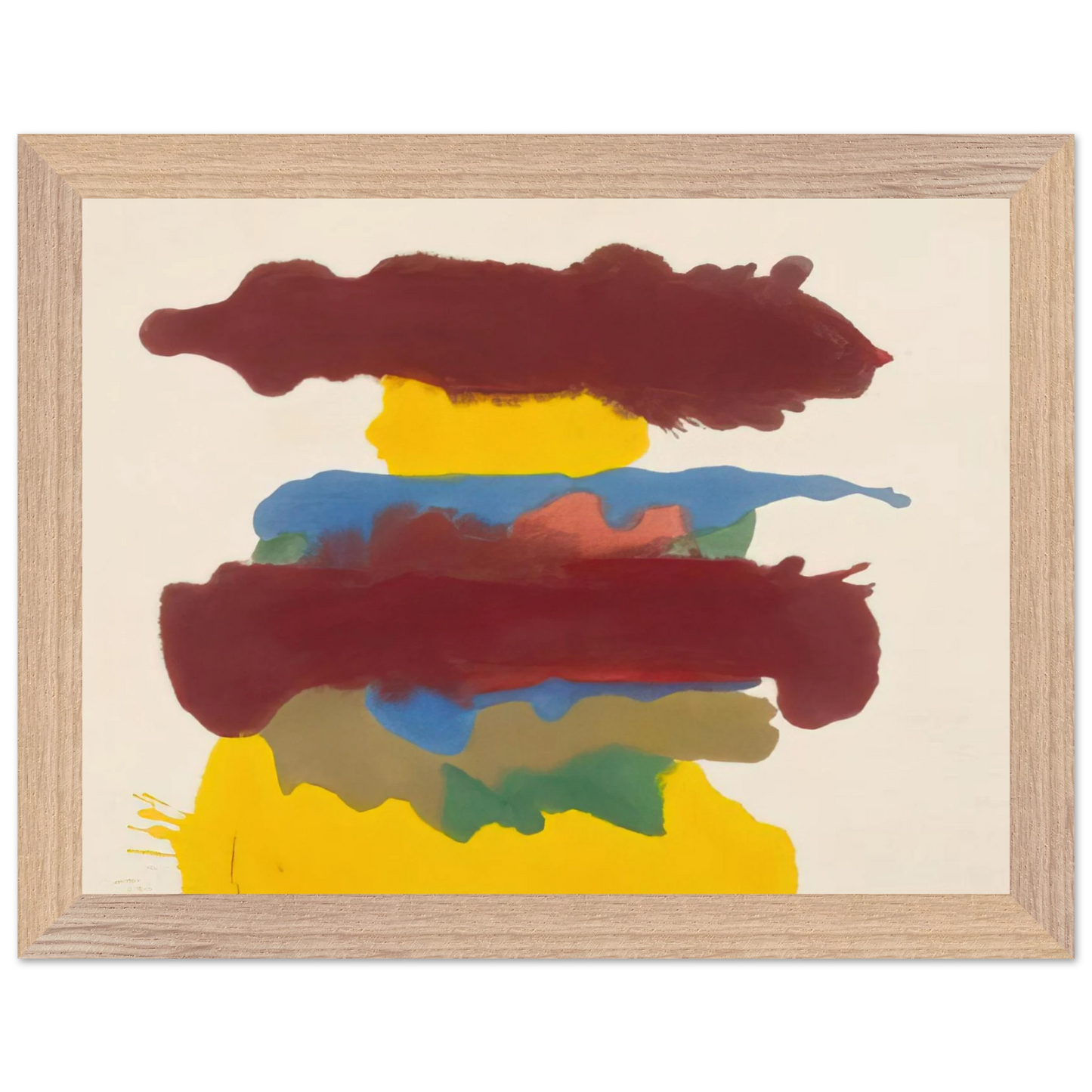 Helen Frankenthaler - Weather Change - 1963 Wall art - 15x20 cm / 6x8 inches - Premium Wooden Framed Poster With Fine Art Paper-canvas - Black frame