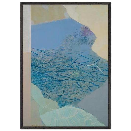 Stream - Abstract Expressionism - Kenzo Okada 70x100 cm / 28x40 inches Framed Art Print – Black Wooden Frame