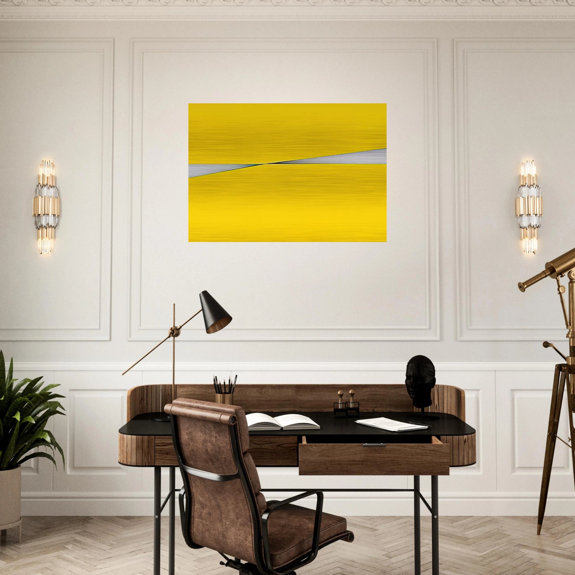 Amarillo - 1971 - Carmen Herrera Brushed Aluminum Print - 70x100 cm / 28x40 inches | Carmen Herrera Aluminum Print | Carmen Herrera Prints