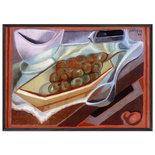 THE BUNCH OF GRAPES 1924 - Juan Gris 70x100 cm / 28x40 inches Framed Art Print – Black Wooden Frame