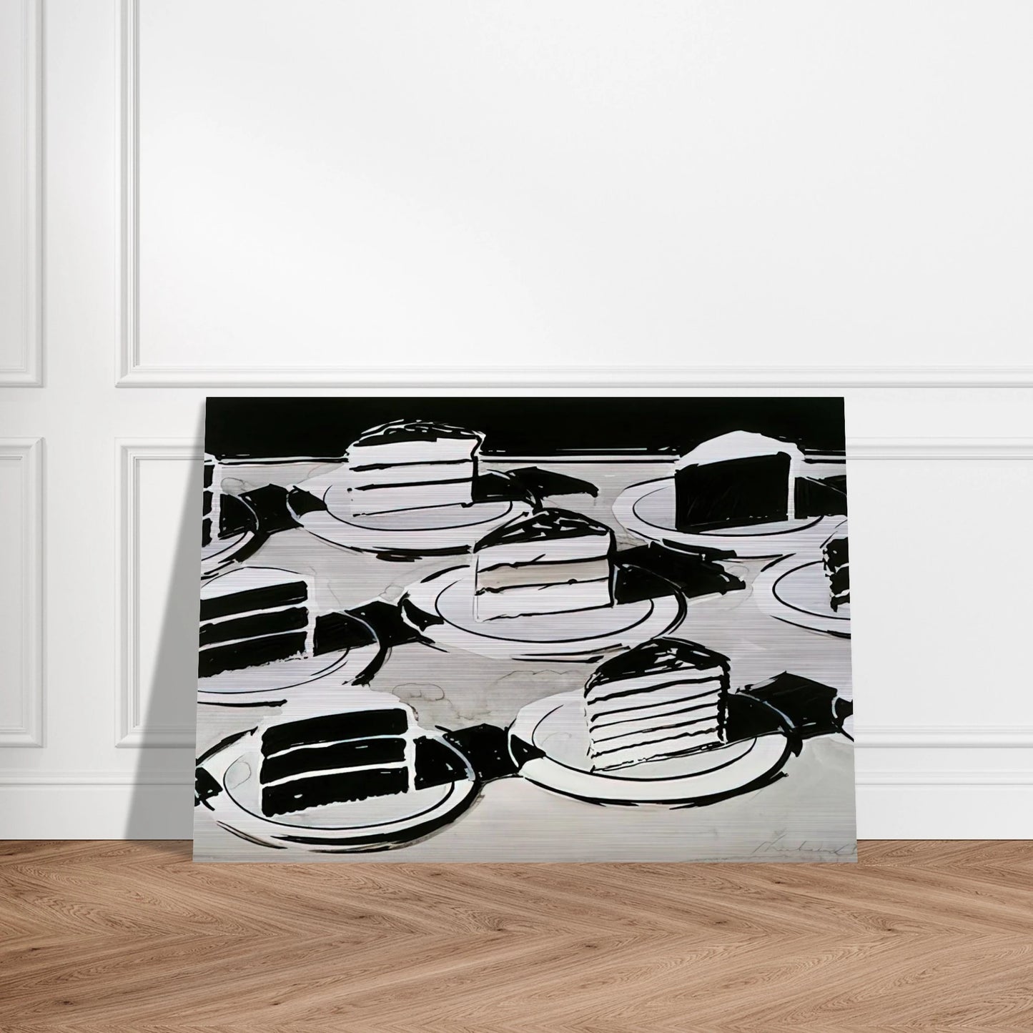 Cake Slices - 1963 - Wayne Thiebaud Brushed Aluminum Print - 70x100 cm / 28x40 inches | Wayne Thiebaud Aluminum Print | Wayne Thiebaud Prints