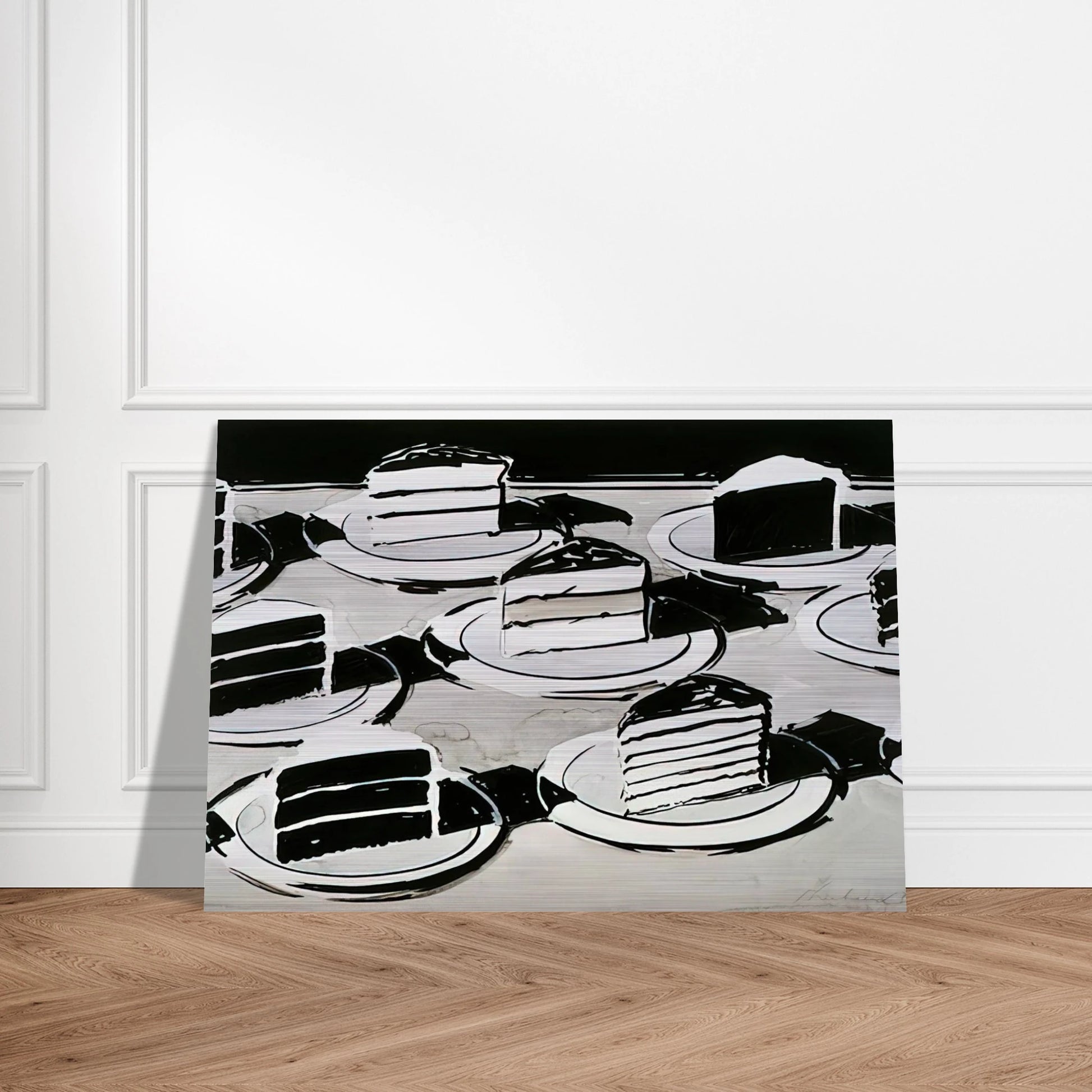 Cake Slices - 1963 - Wayne Thiebaud Brushed Aluminum Print - 70x100 cm / 28x40 inches | Wayne Thiebaud Aluminum Print | Wayne Thiebaud Prints