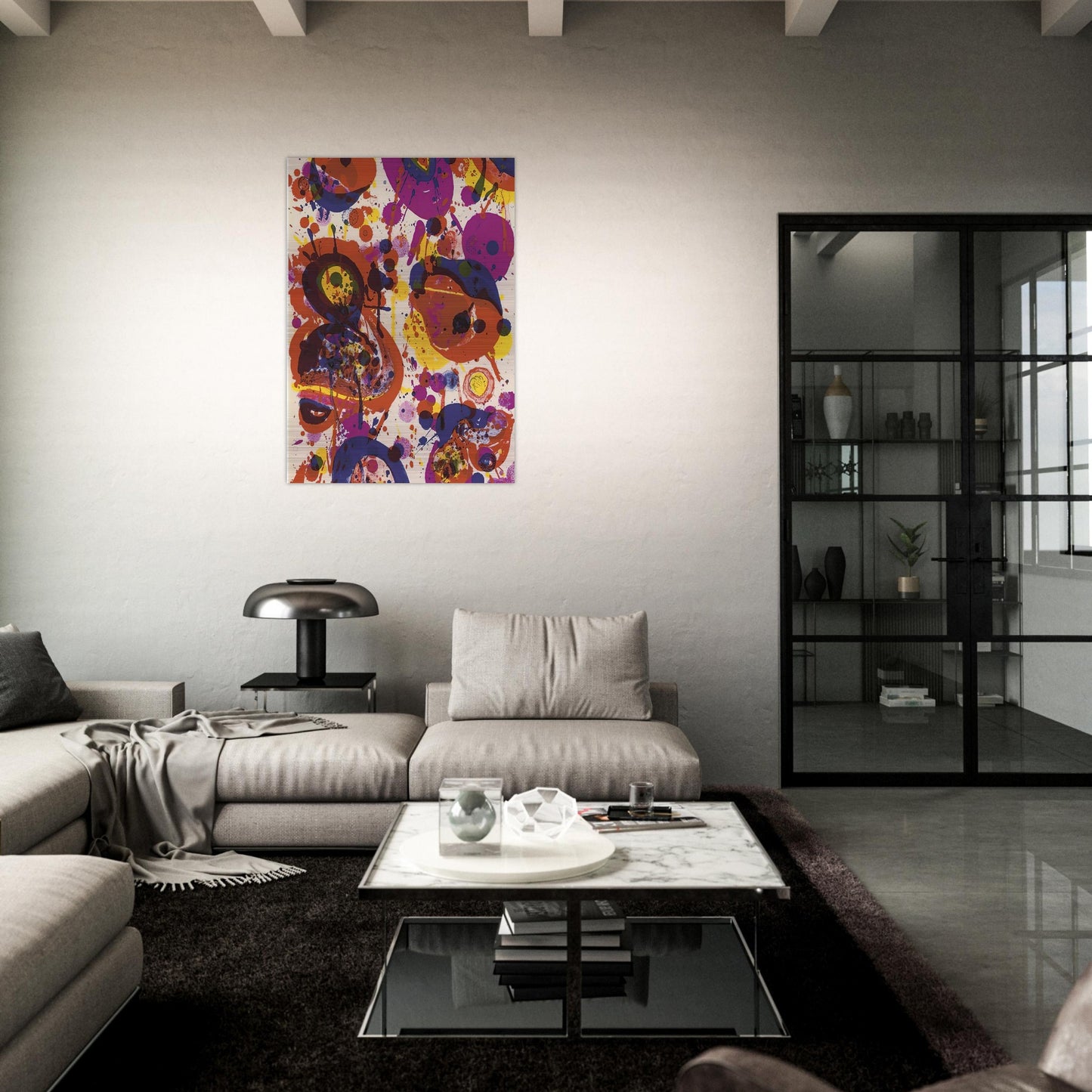 Untitled  from Pasadena Box   Lembark L57  - Sam Francis Brushed Aluminum Print - 70x100 cm / 28x40 inches | Sam Francis Aluminum Print | Sam Francis Prints