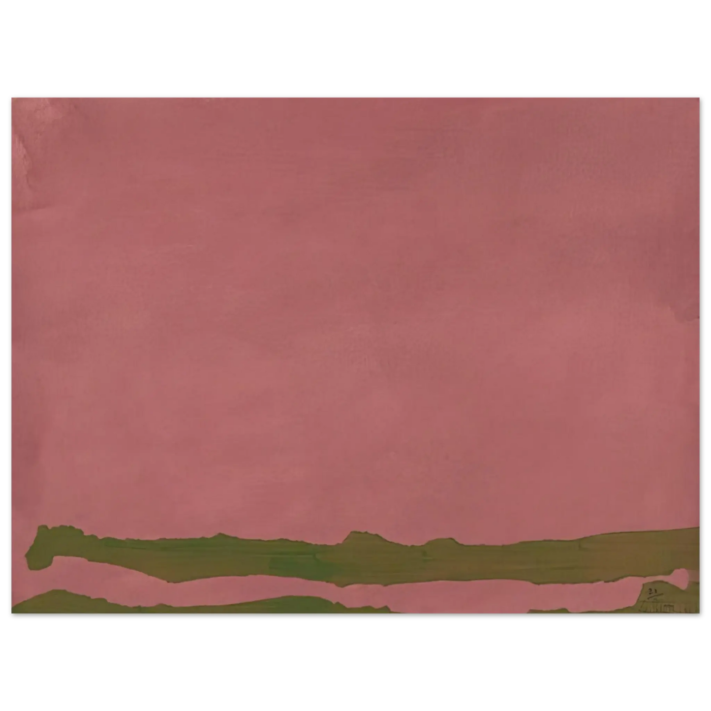 Helen Frankenthaler - Green Likes Mauve - 1970 Wall art - 30x45 cm / 12x18 Inches - Fine Art Poster - -