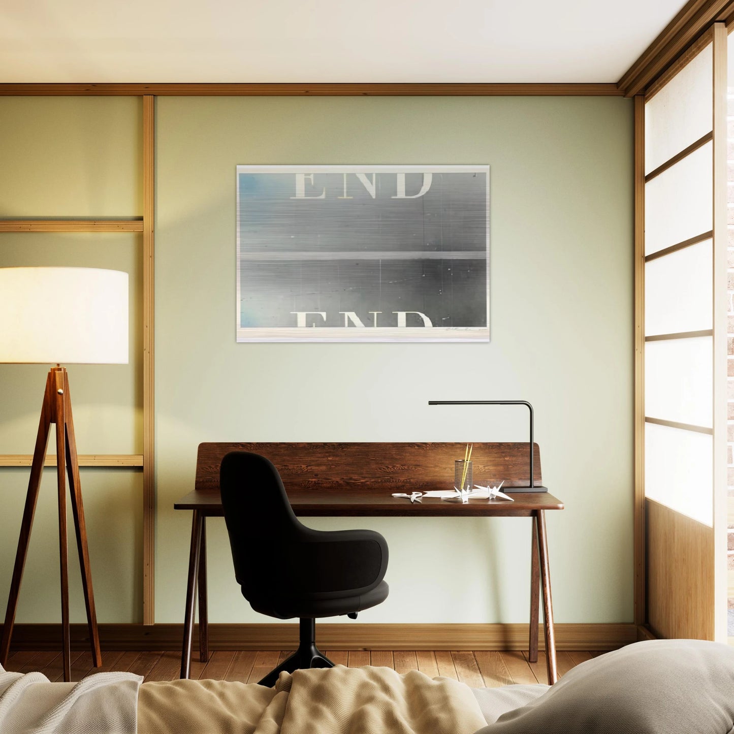 THE END 53 - Edward Ruscha Brushed Aluminum Print - 70x100 cm / 28x40 inches | Edward Ruscha Aluminum Print | Edward Ruscha Prints