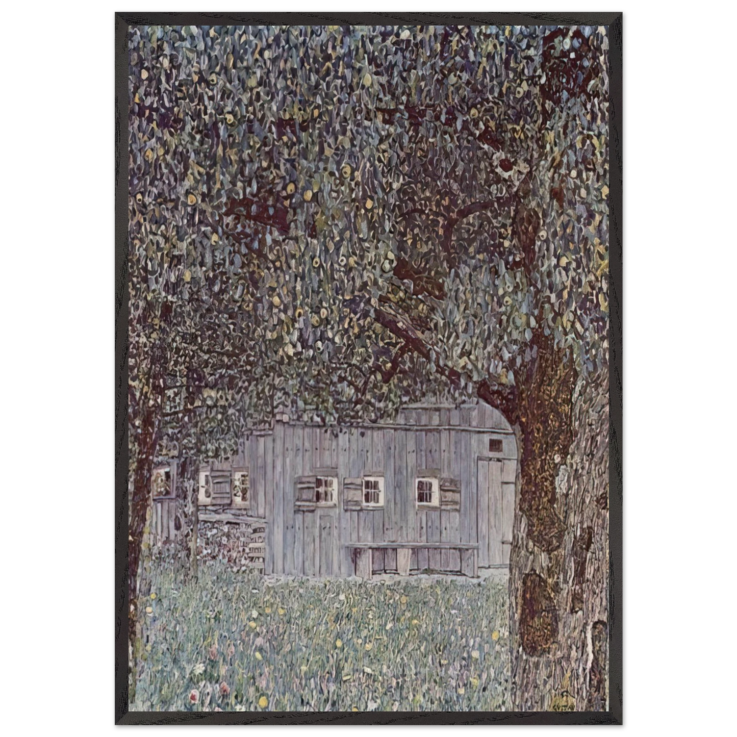 FARMHOUSE IN UPPER AUSTRIA 1912 - Gustav Klimt 70x100 cm / 28x40 inches Framed Art Print – Black Wooden Frame